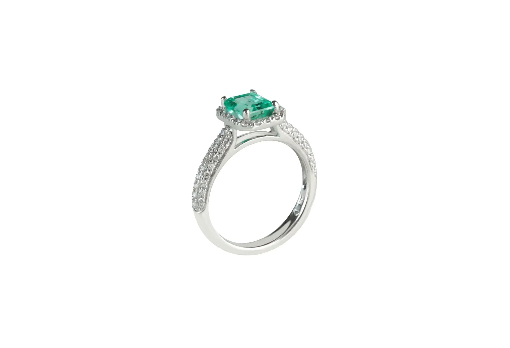 GIA Certified Natural 1ct Emerald and Diamond Ring