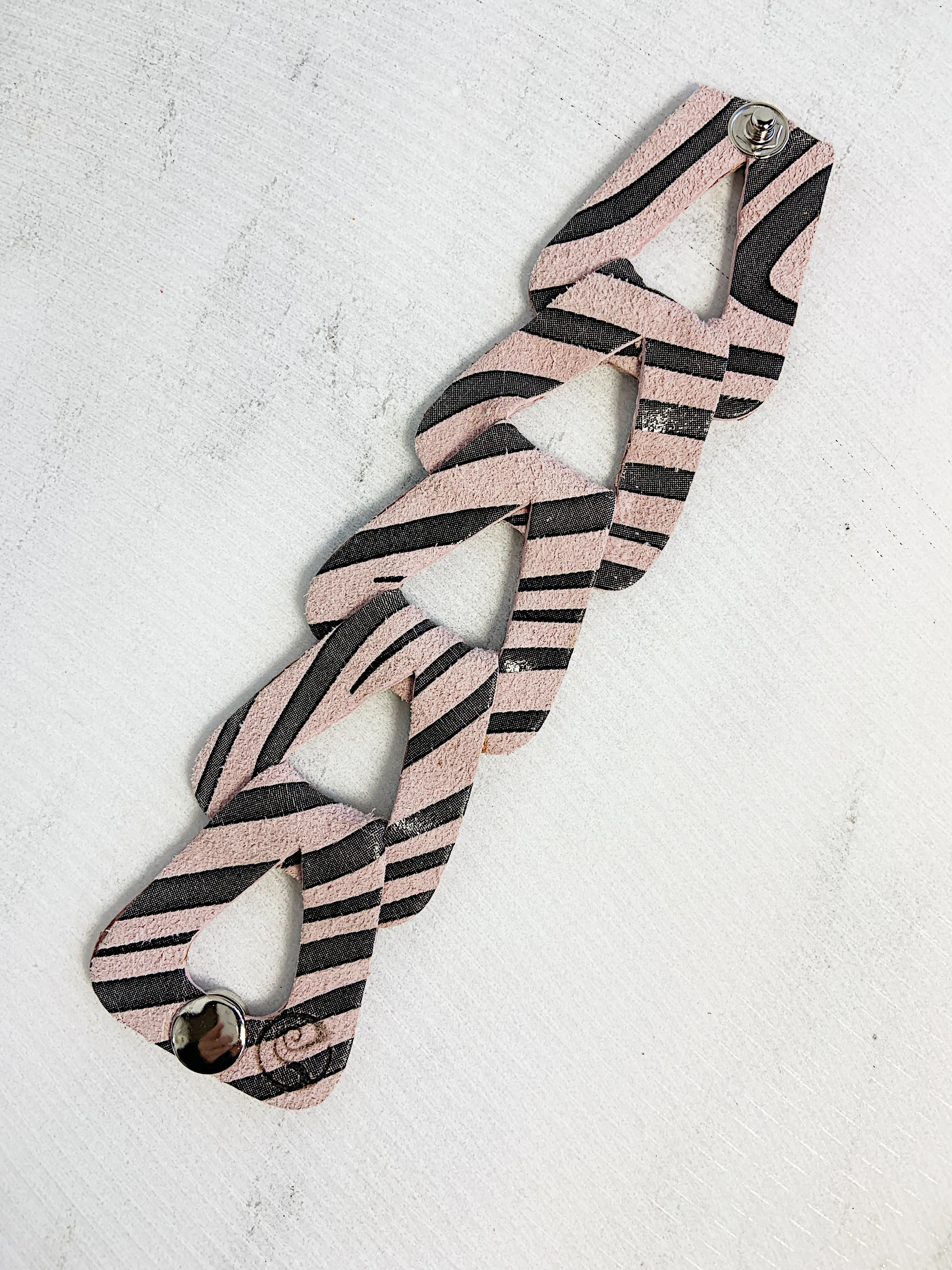 Gigi Leather Cuff Bracelet Zebra Print