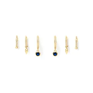 Glitter Earring Stack - Sapphire