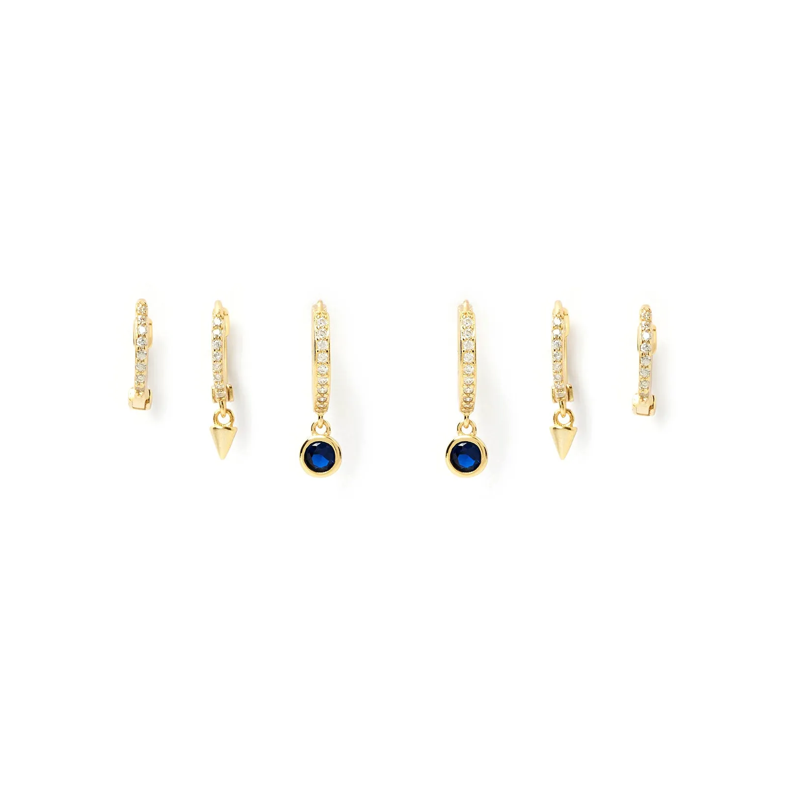 Glitter Earring Stack - Sapphire