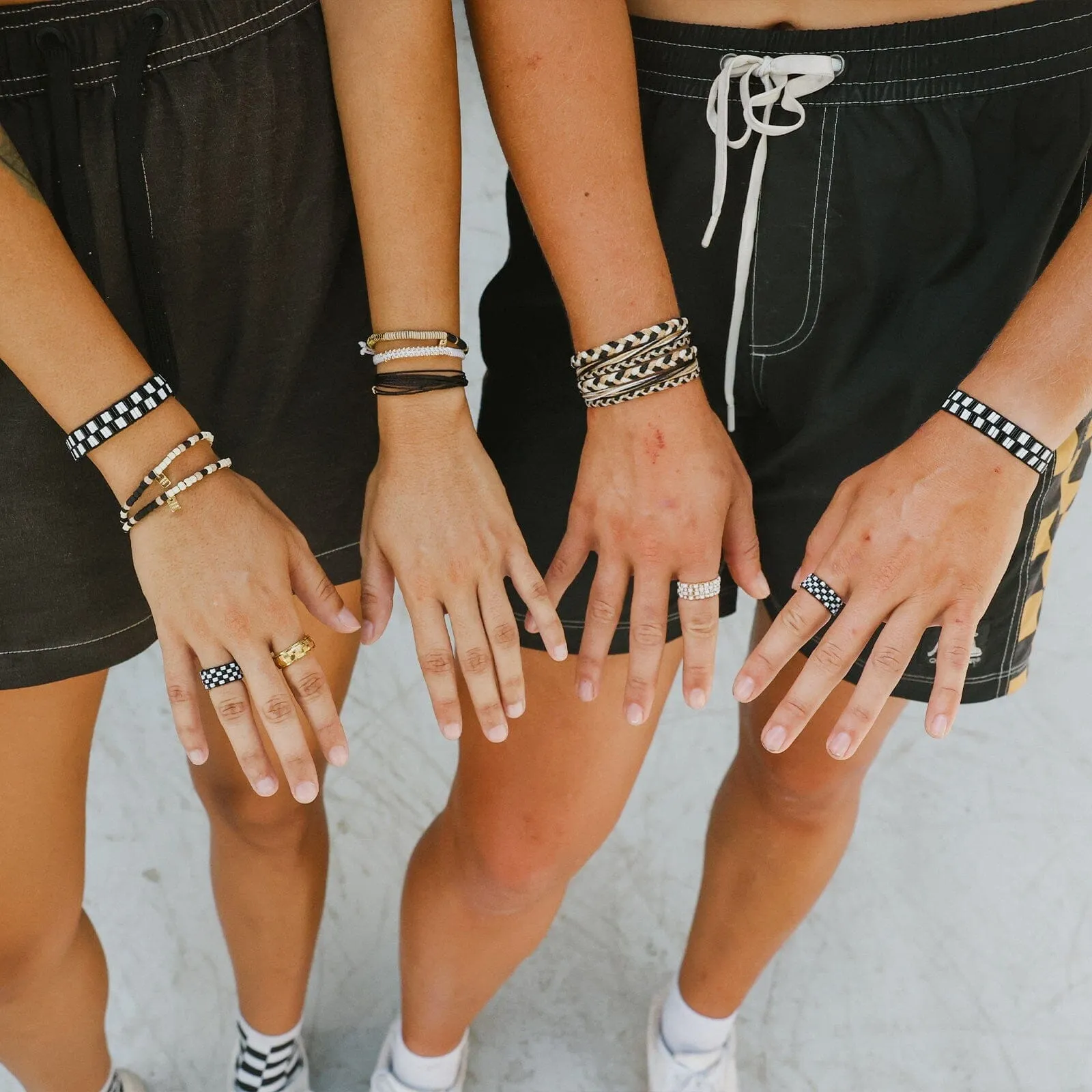 Gold Check Fidget Ring