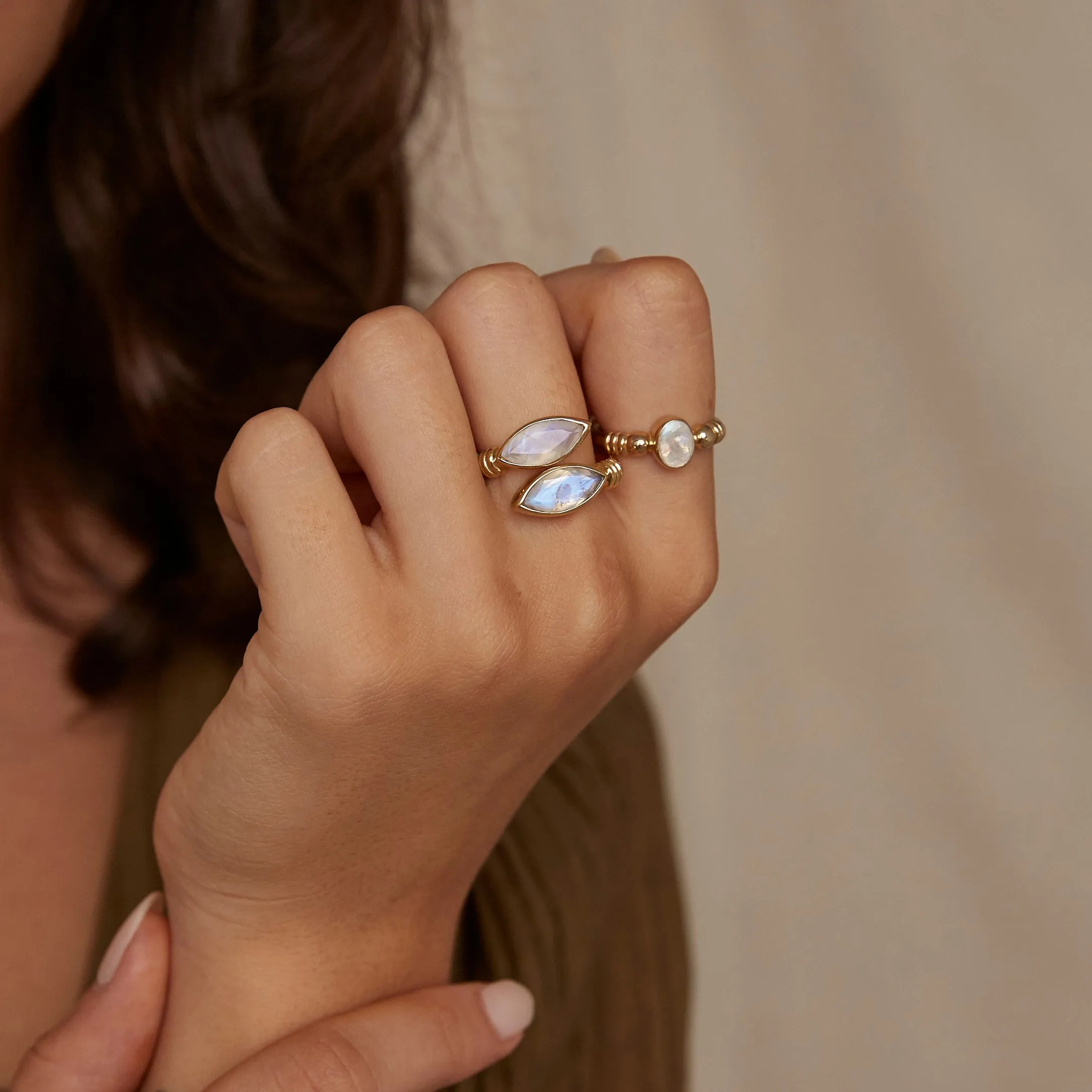 Harper Moonstone Gold Ring