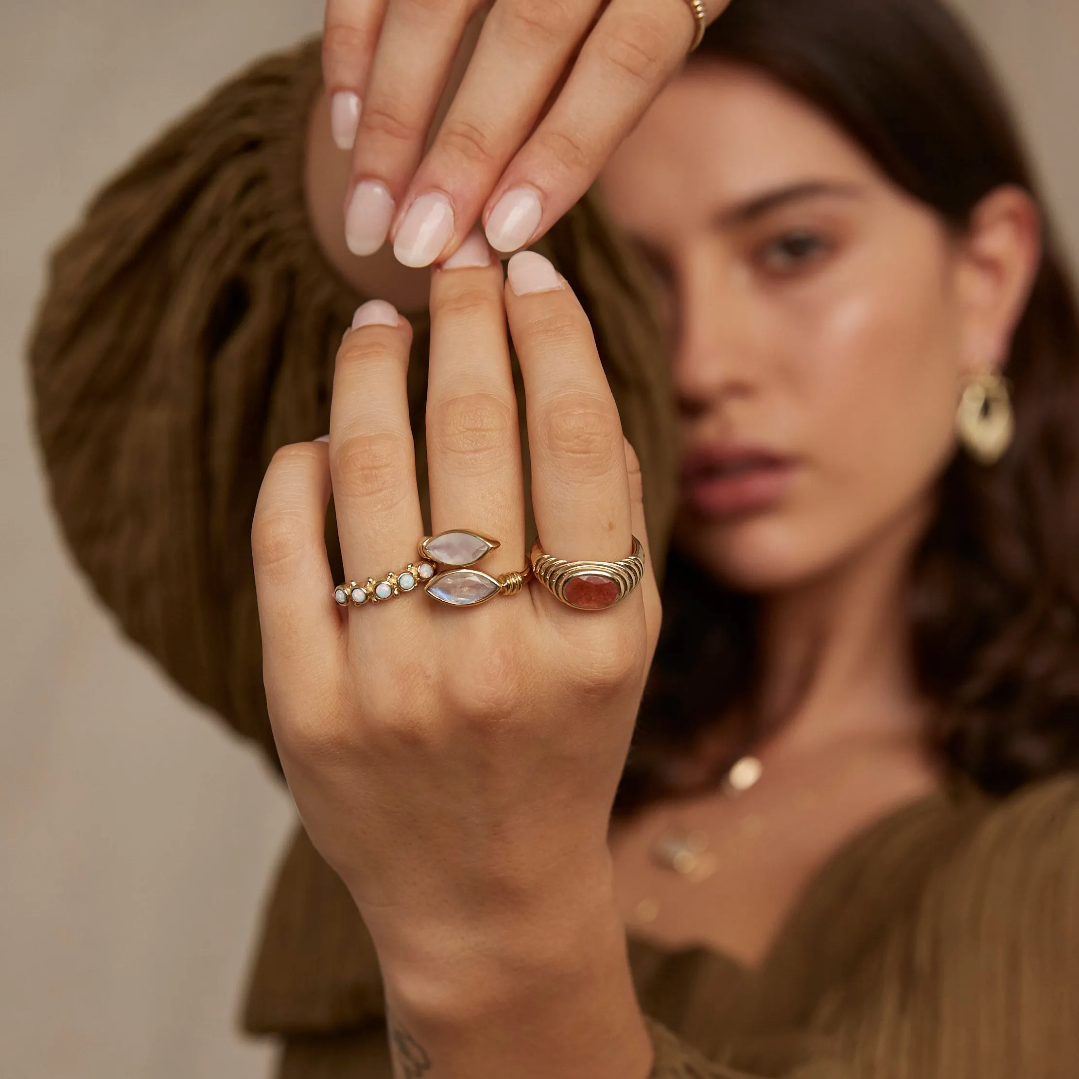 Harper Moonstone Gold Ring