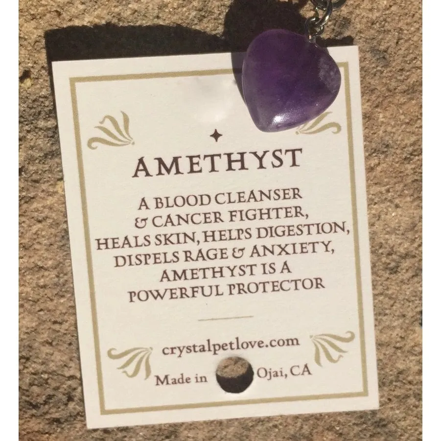 Healing Crystal Pet Charm Amethyst Pet Pendant- Protection