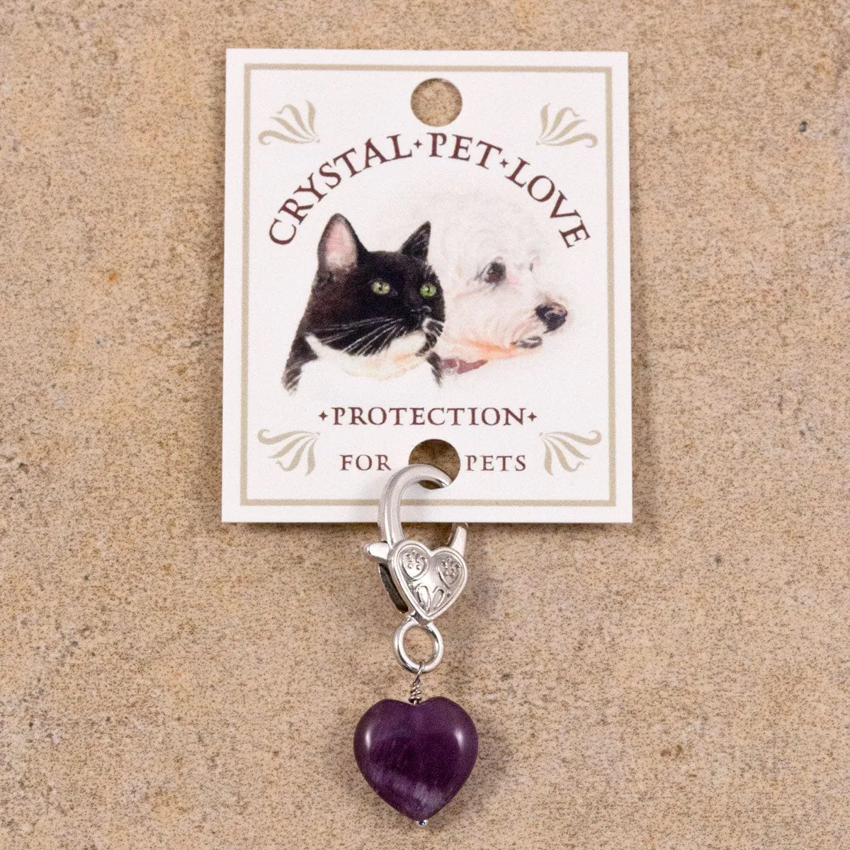 Healing Crystal Pet Charm Amethyst Pet Pendant- Protection