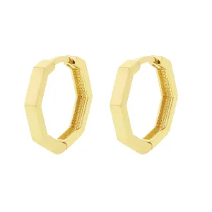 Honeycomb Gold Hoop Earrings