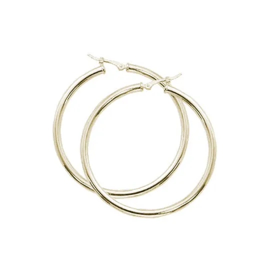 Hoop Earrings, 14Kt - 2.5 x 40MM