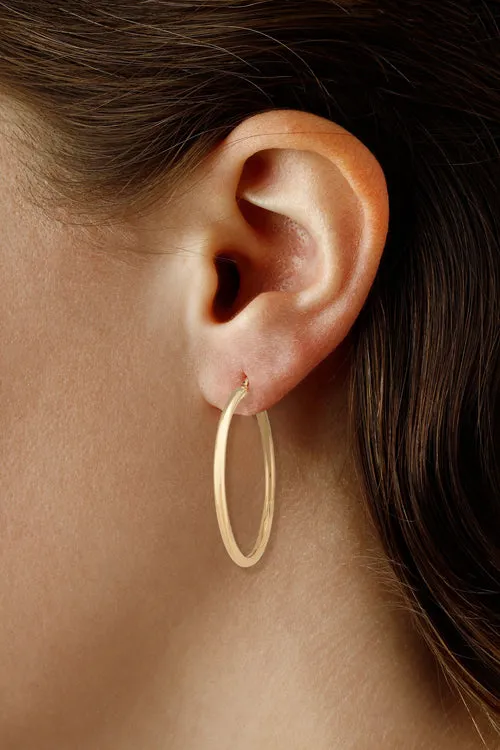 Hoop Earrings, 14Kt - 2.5 x 40MM