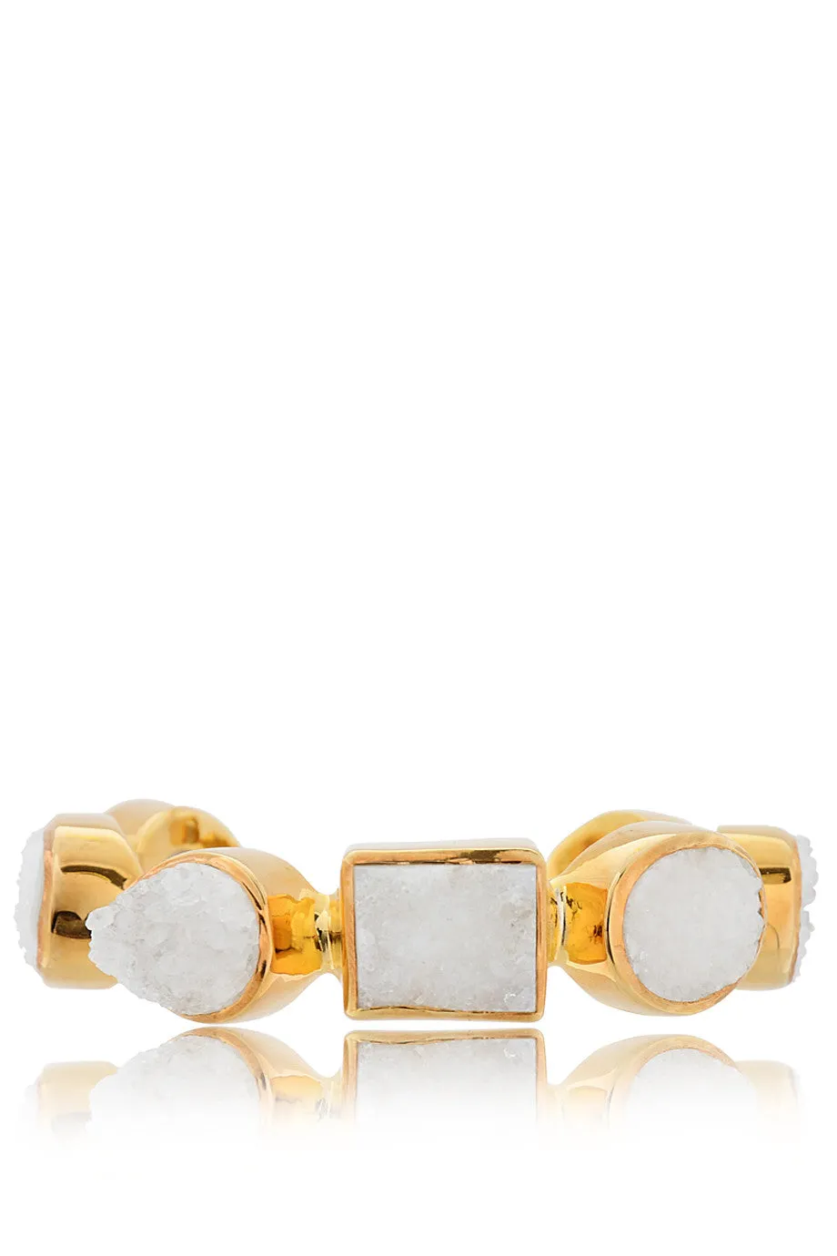 ISHARYA DRUZY White Agate Cuff Bracelet