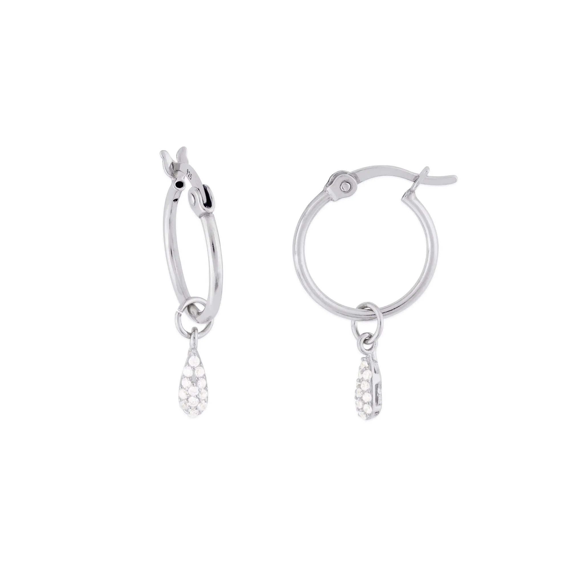 KAIA HOOP EARRINGS  SILVER CZ