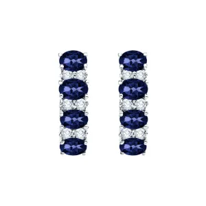 KATARINA Sapphire Gemstone and Diamond Huggie Earrings (2 1/4 cttw)