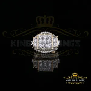 King Of Bling's 925 Sterling Yellow Silver 7.76ct Cubic Zirconia Square Women's Ring Sz9