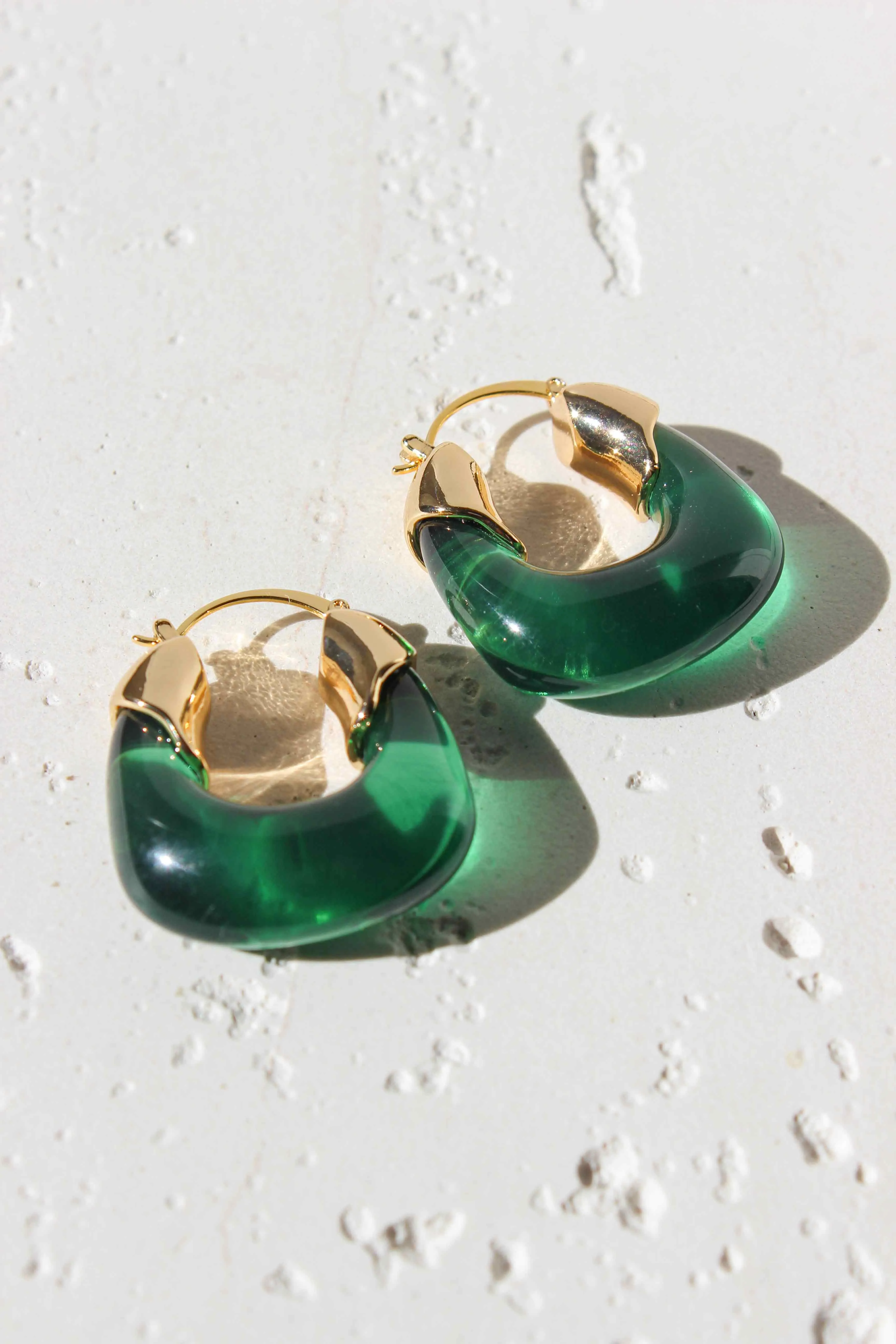 Kira Hoop Earrings/Green