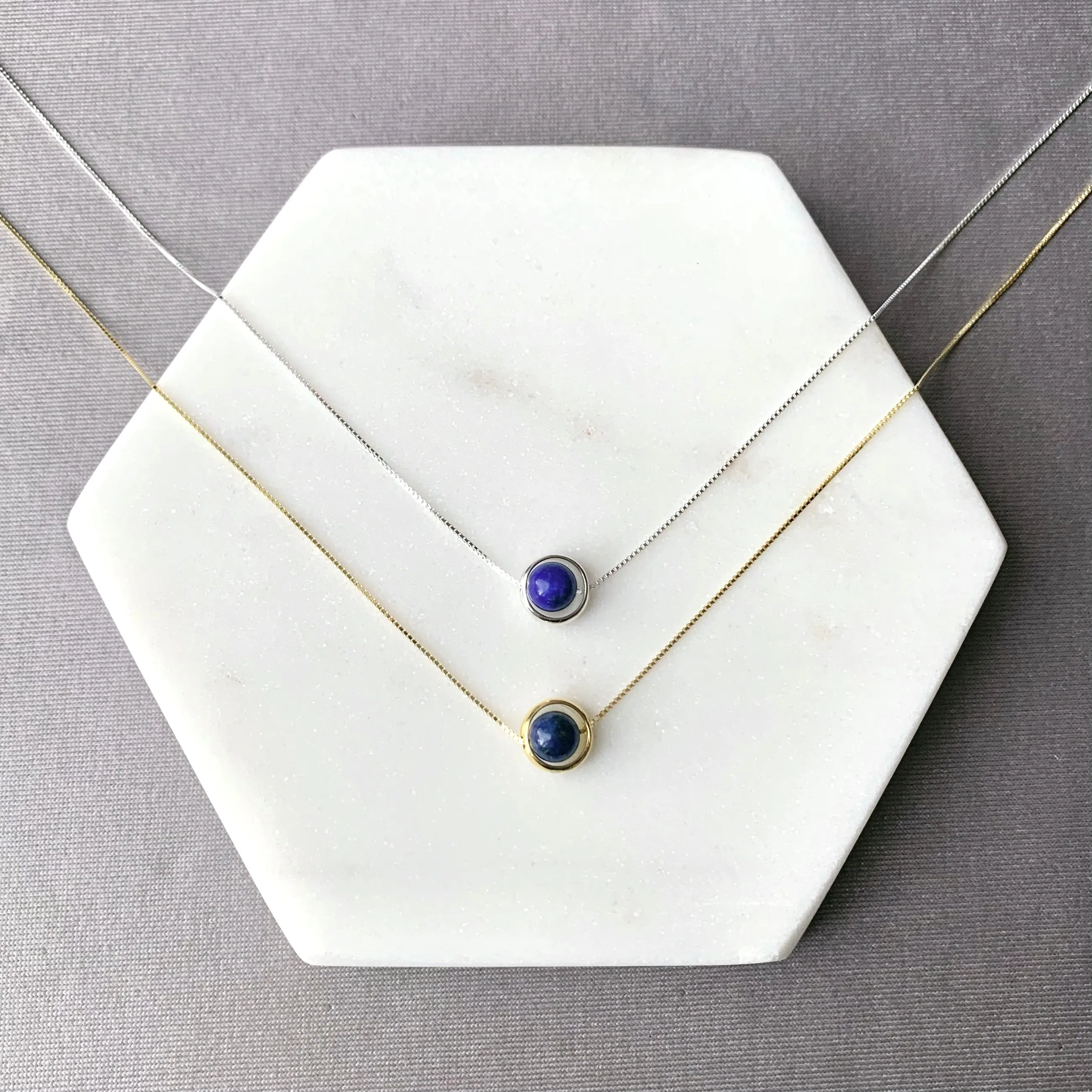 Lapis Minimalist Sterling Silver Necklace