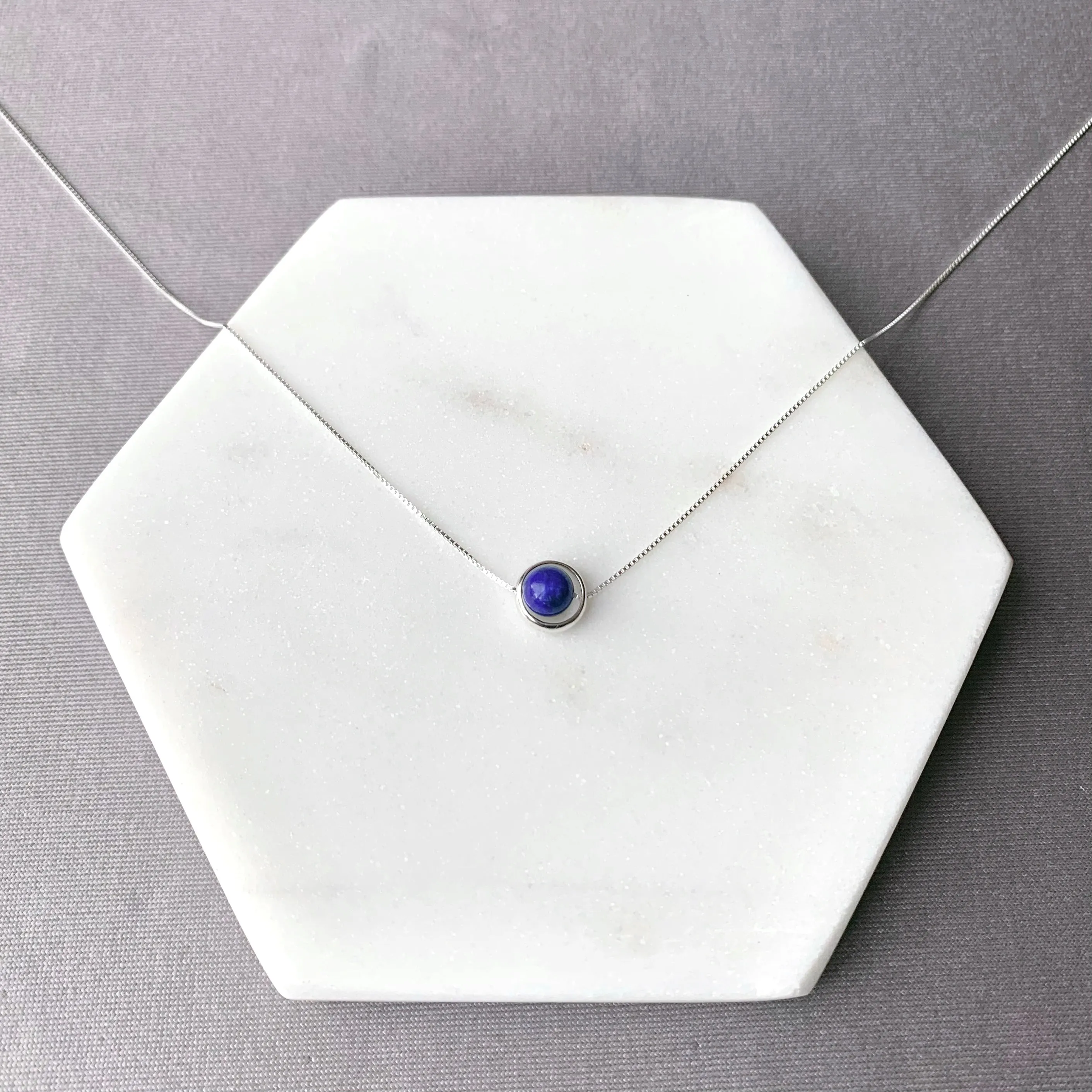 Lapis Minimalist Sterling Silver Necklace