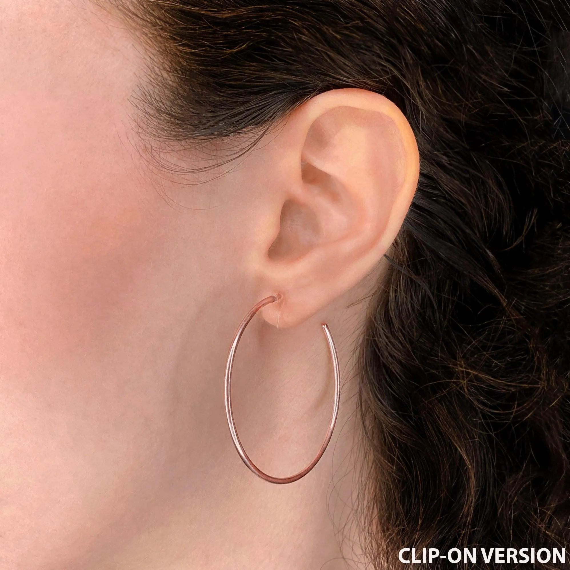 LARGE HOOP EARRINGS IN ROSE GOLD