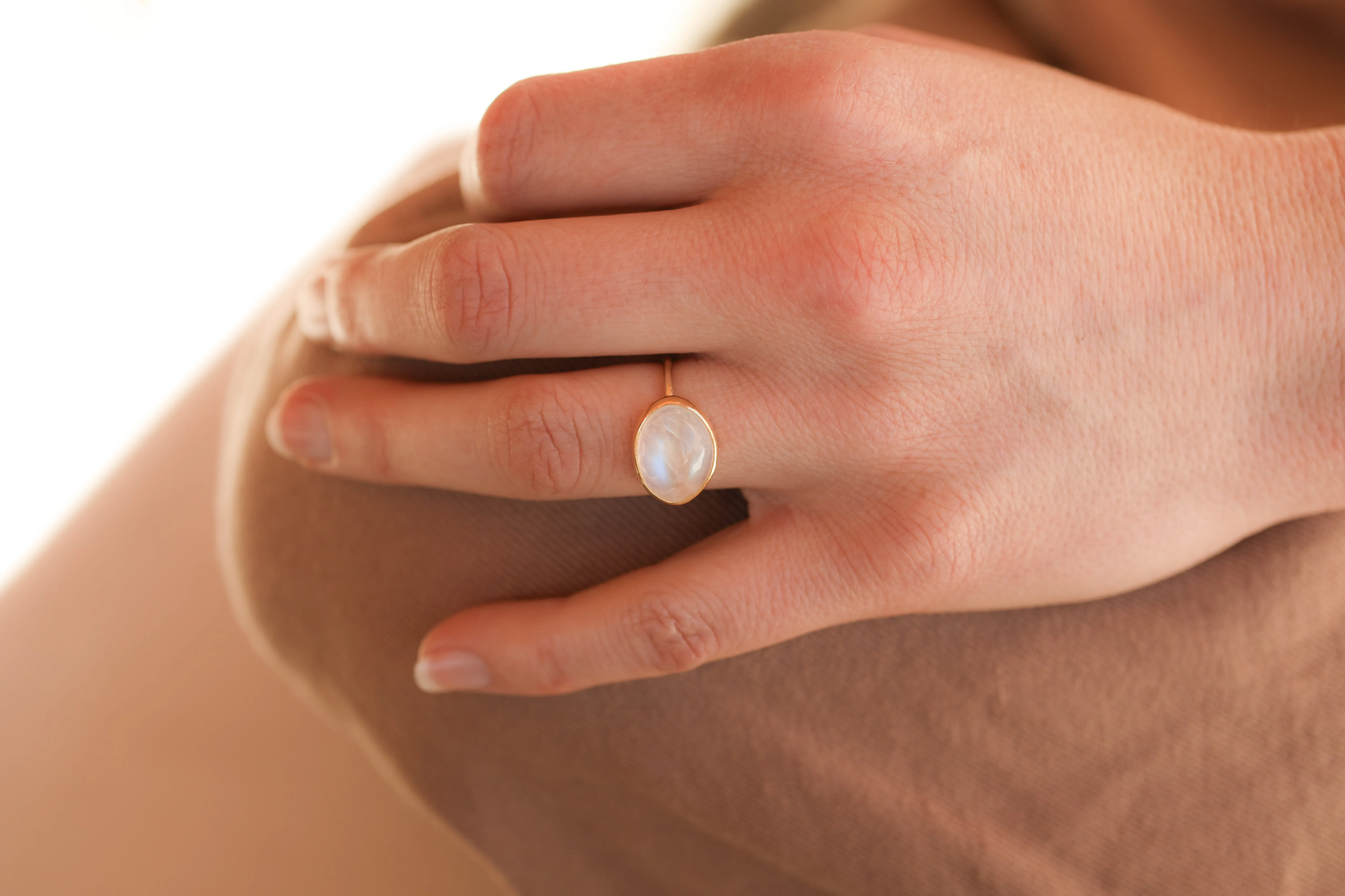 Large Oval Moonstone Ring