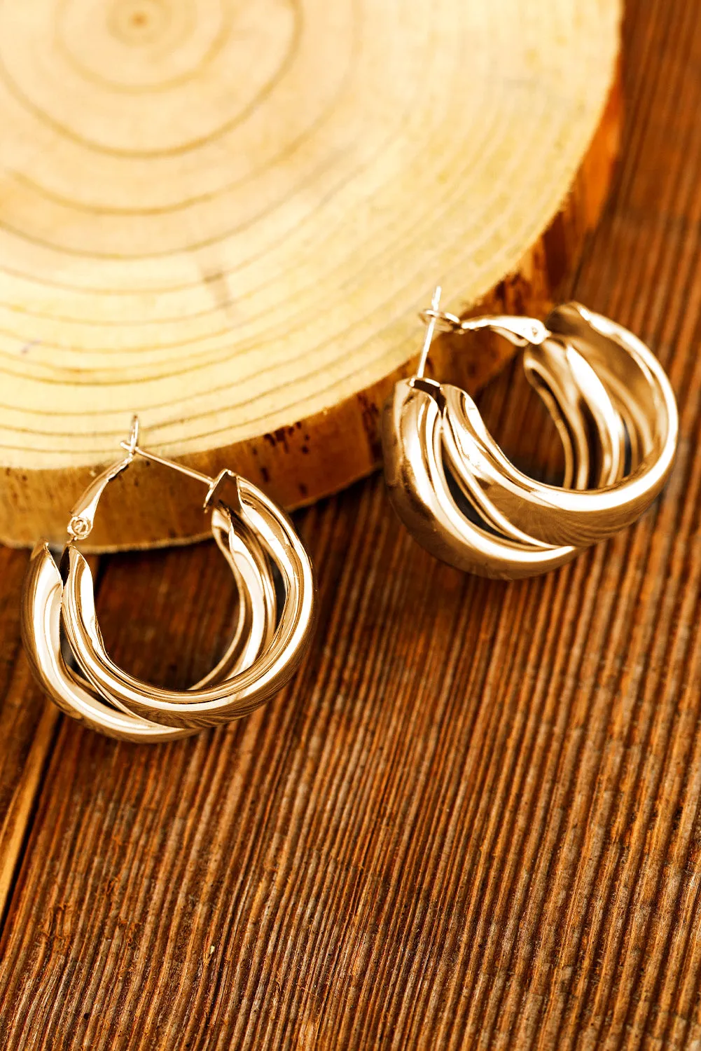 Layered Hoop Studded Earrings