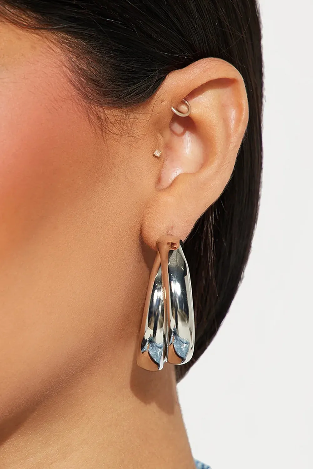 Layered Hoop Studded Earrings