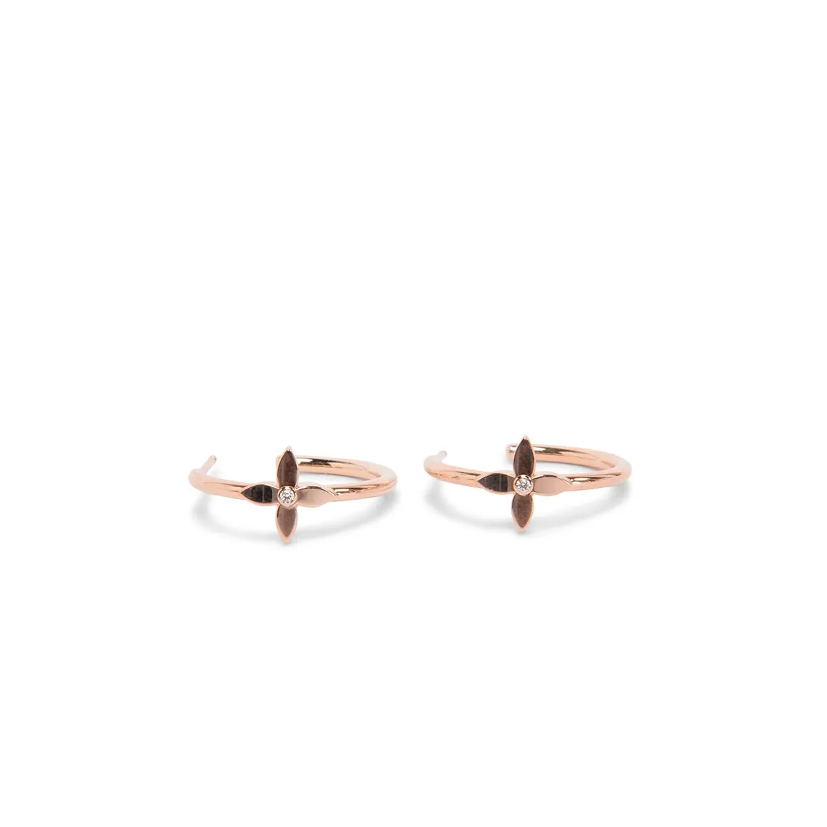 Louis Vuitton Pink Gold & Diamond Idylle Blossom Small Hoop Earrings