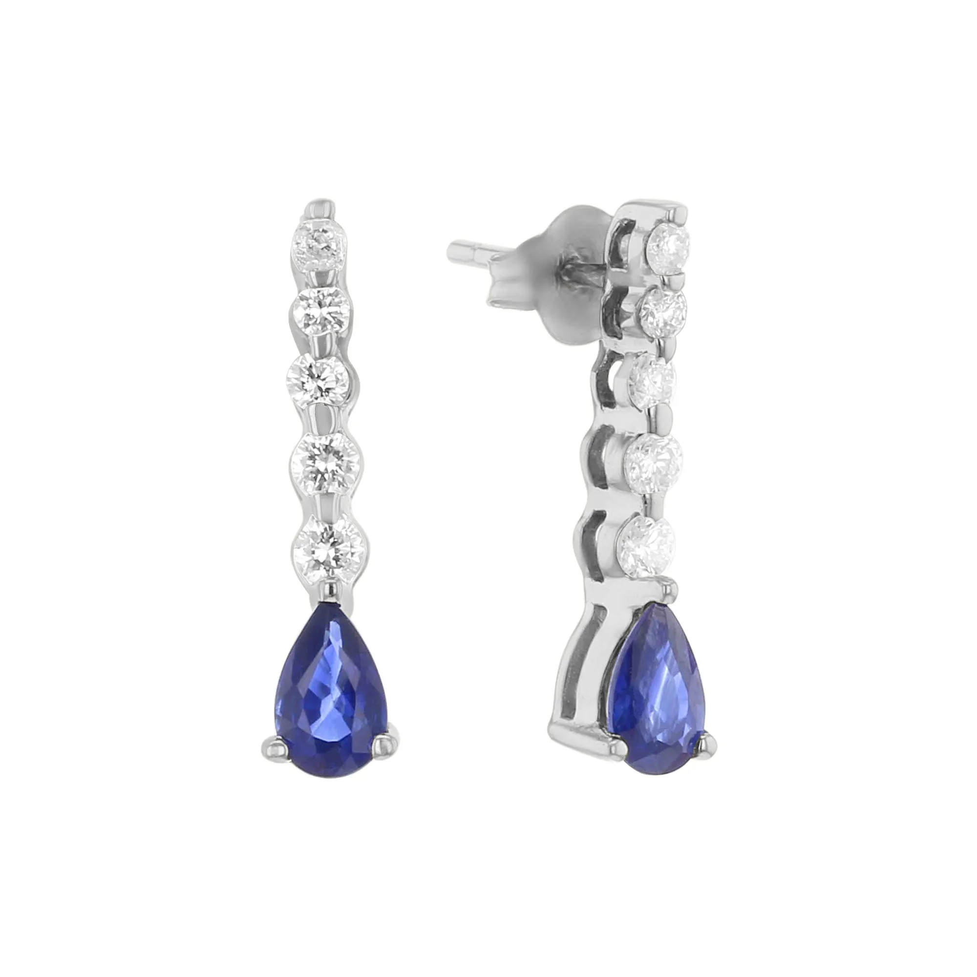 Miley Sapphire and Diamond Drop Earrings