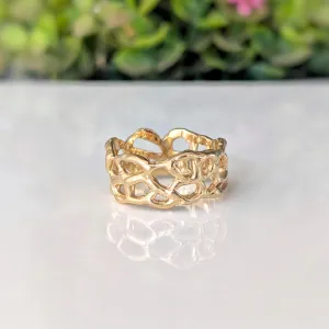 Molten Gold Honeycomb ring