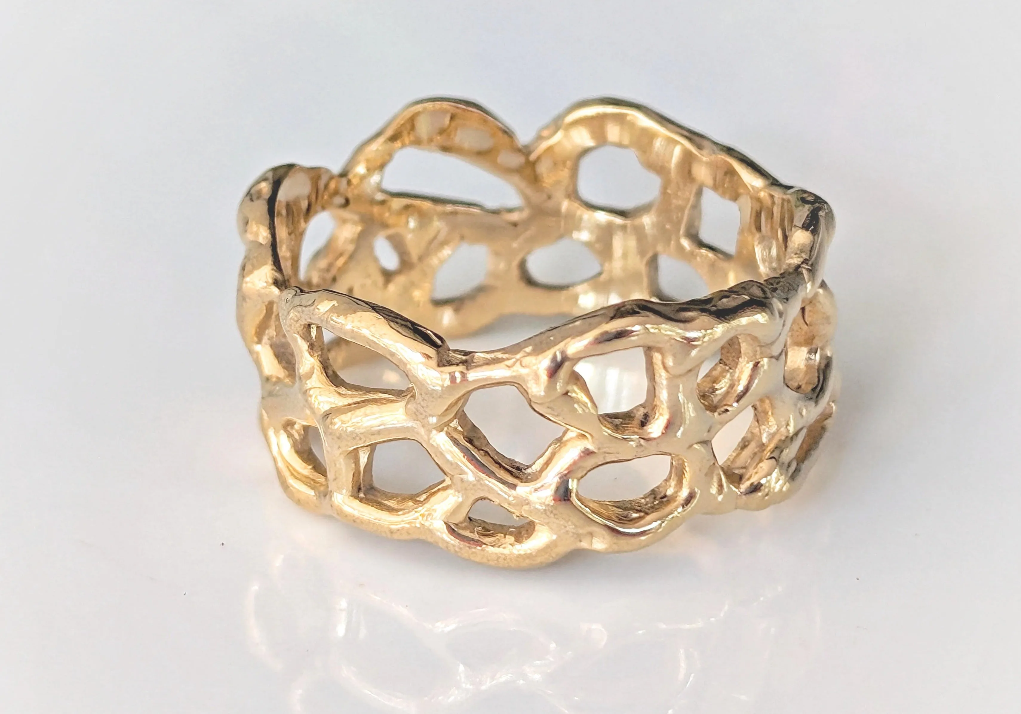 Molten Gold Honeycomb ring