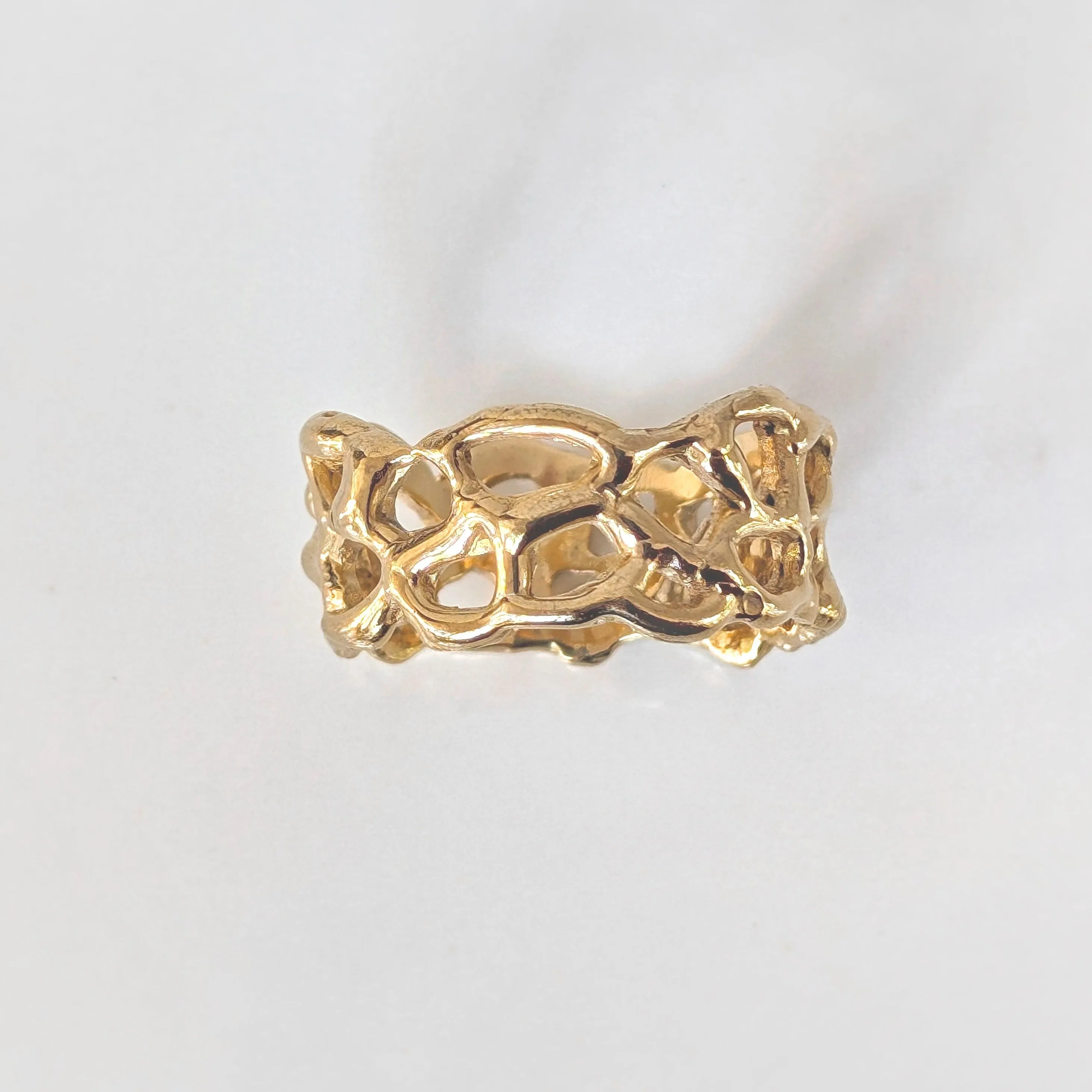 Molten Gold Honeycomb ring