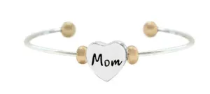 Mom 2 Tone Cuff Bracelet