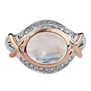 Moonstone & Diamond Ring