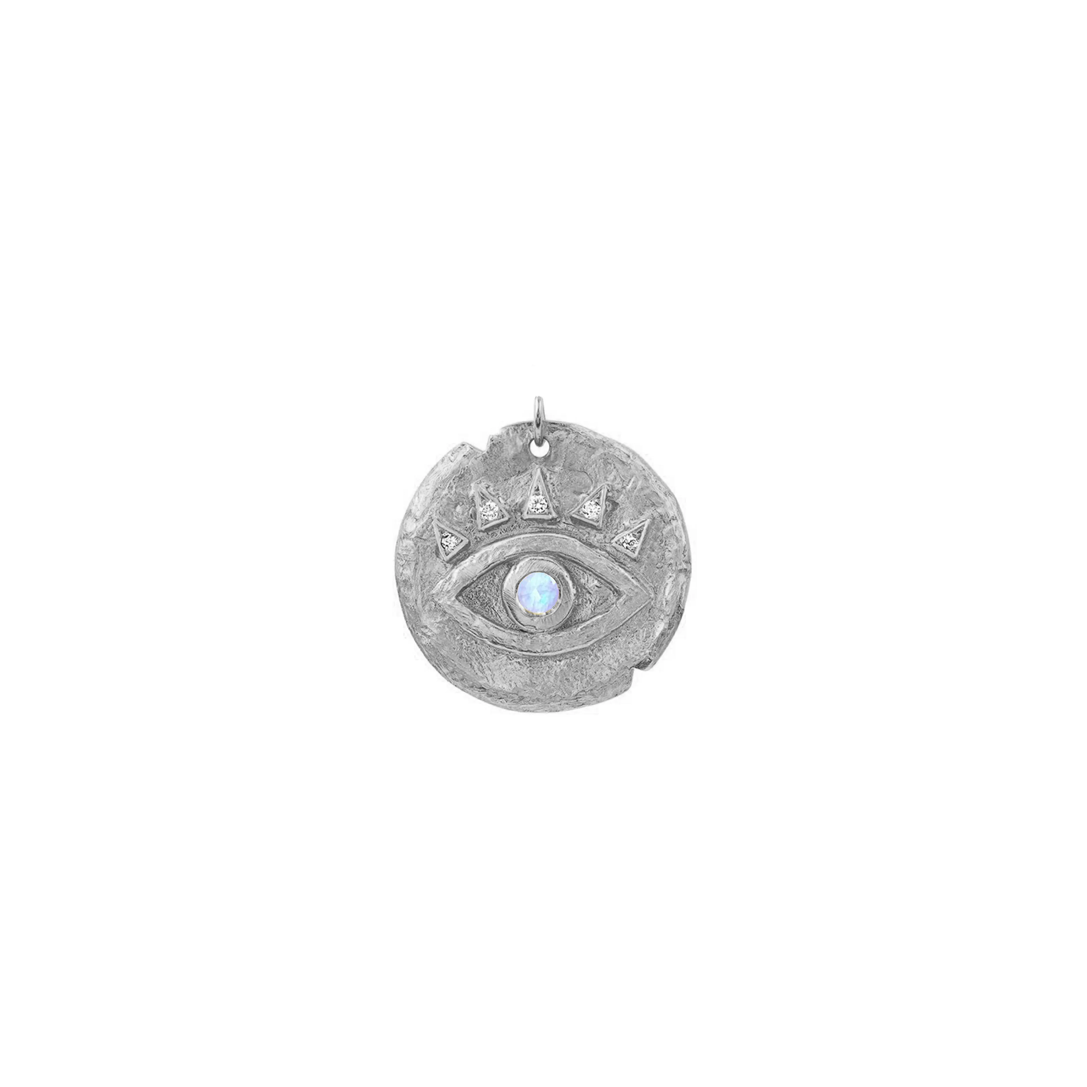 Moonstone Baby Eye of Protection Coin Charm | Ready to Ship