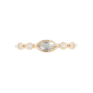 Moonstone Marquise Diamond Dew Ring