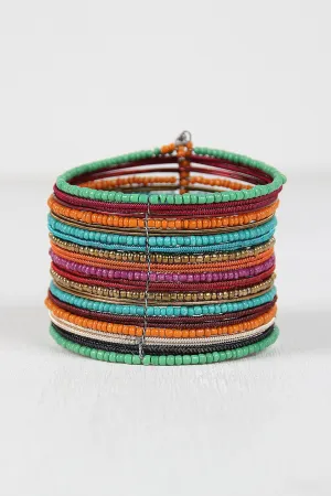 Multi Color Beaded Cuff