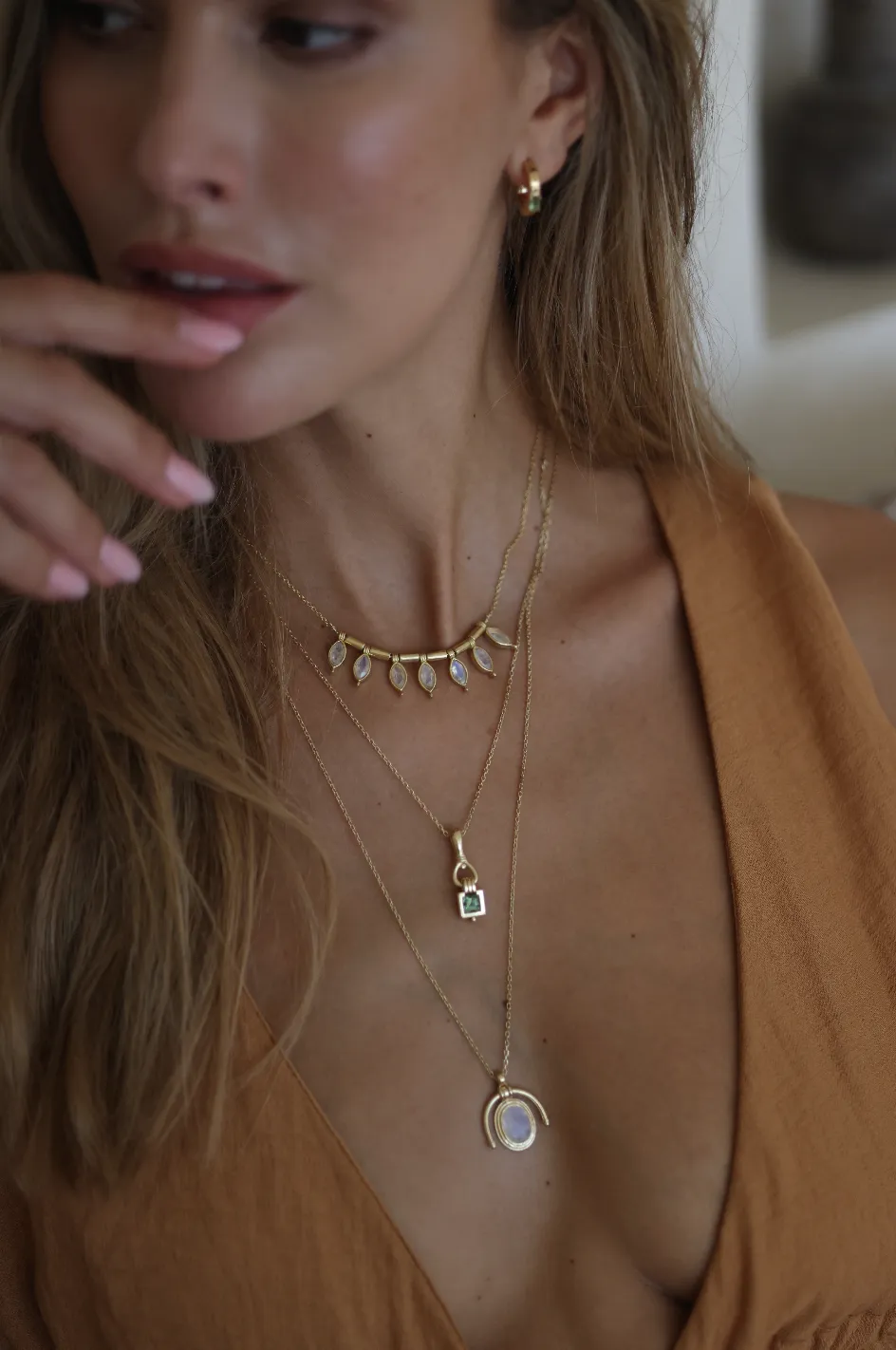 Muse Moonstone Gold Necklace