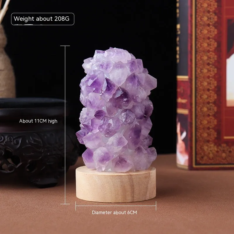 Natural Amethyst,Celestite Tooth Flower Mini Night Light Usb Plug-in