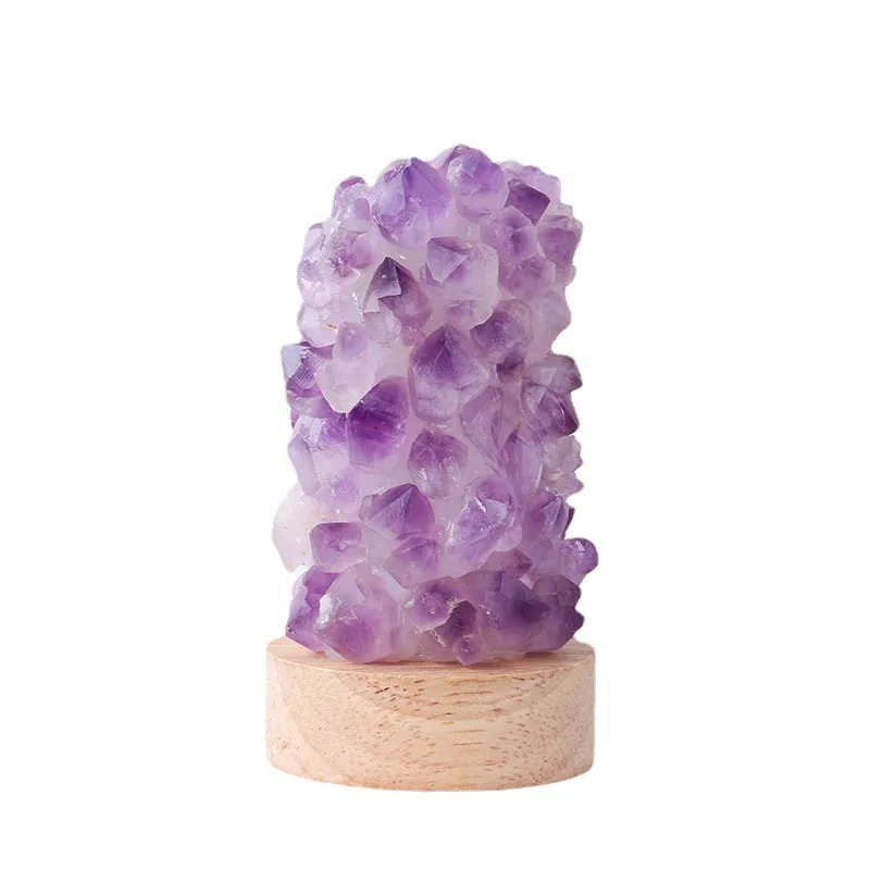 Natural Amethyst,Celestite Tooth Flower Mini Night Light Usb Plug-in