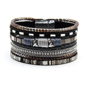 'Nunkeri' Cuff Bracelet - black