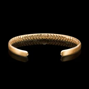 Omega 18k Gold Back Engraved Cuff Bracelet