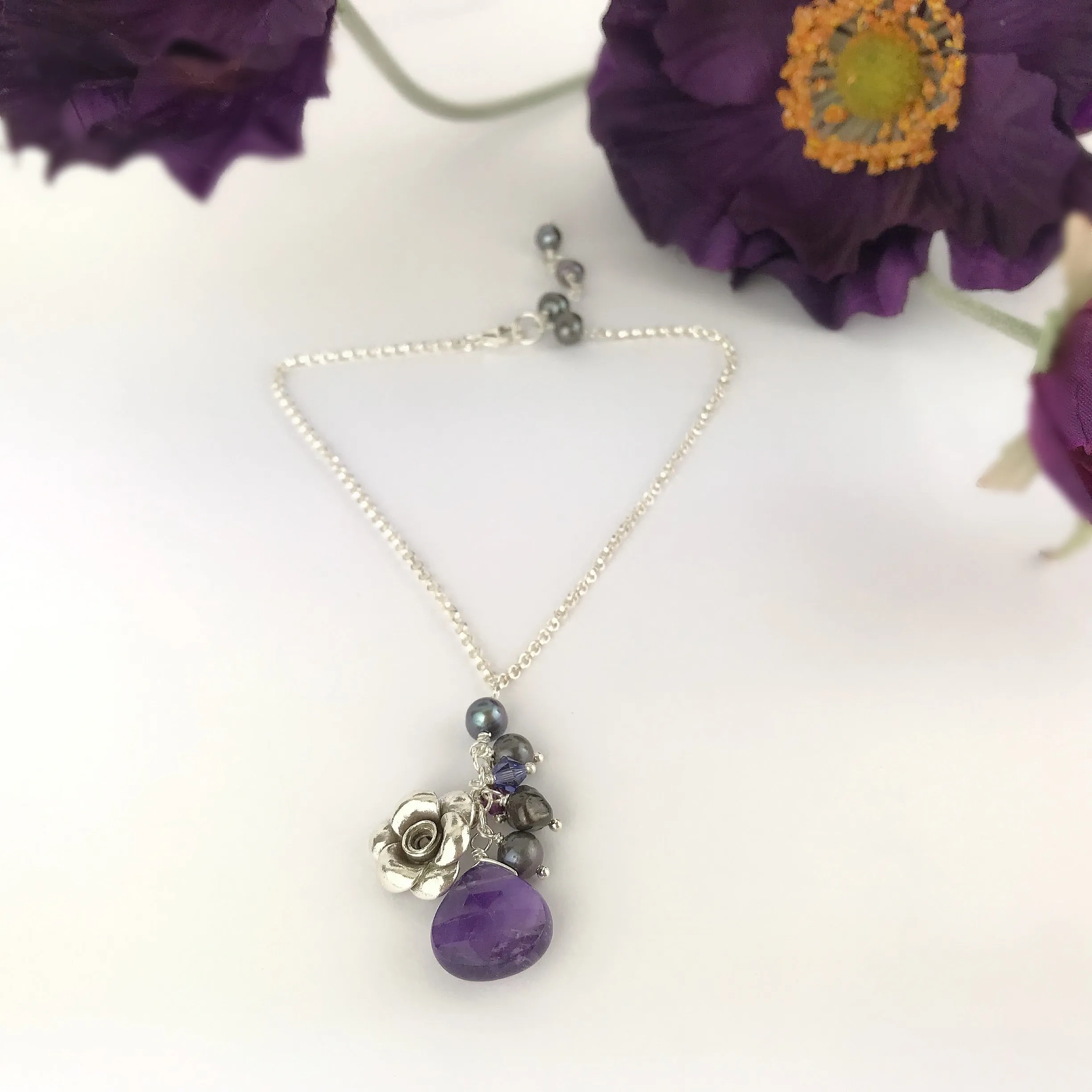 Paradise Rose Anklet (Purple) - VANK119