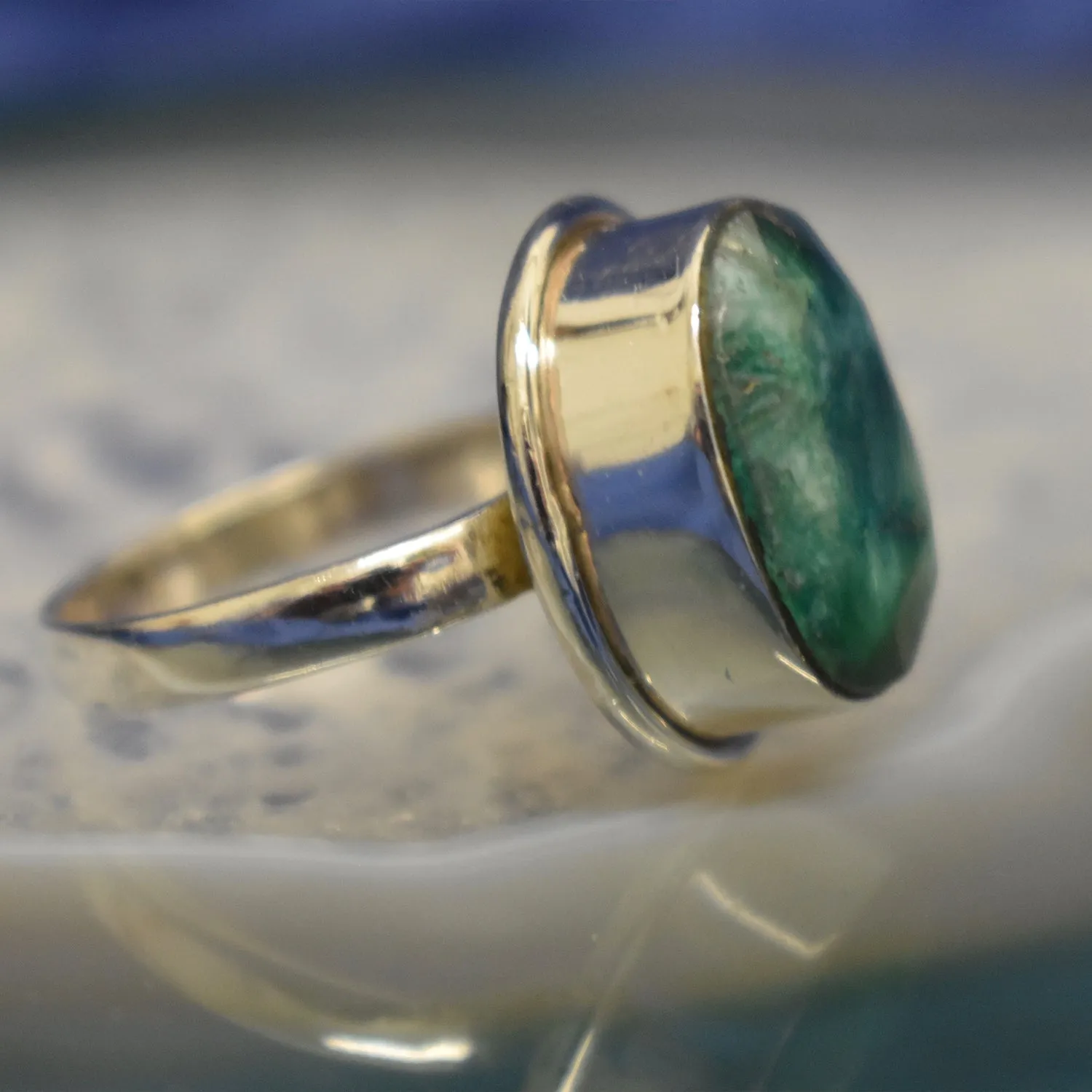 Plain Emerald Ring (925) Sterling Silver