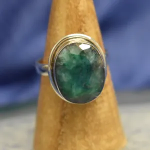 Plain Emerald Ring (925) Sterling Silver