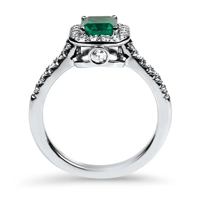 Platinum Emerald and Diamond Ring