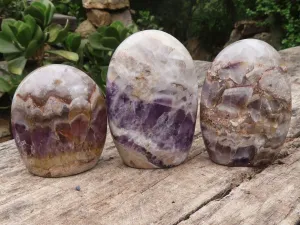 Polished Amethyst Standing Free Forms x 3 From Madagascar