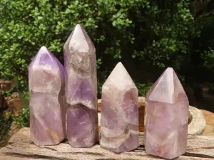 Polished Dream Amethyst Points x 4 From Madagascar