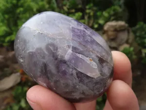 Polished Large Amethyst Galet - Palm Stones x 12 From Madagascar