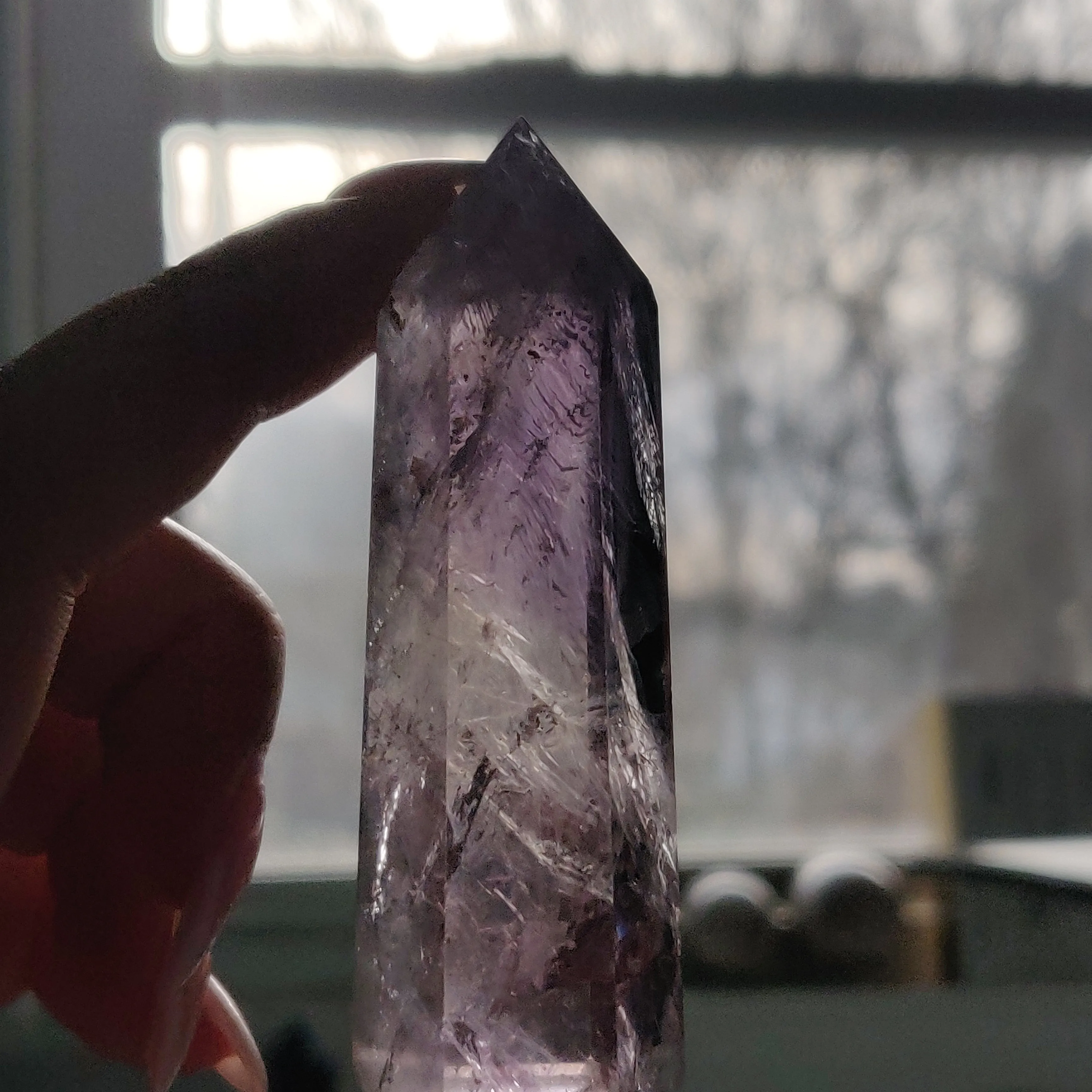 Polished Smoky Amethyst Point (#5)