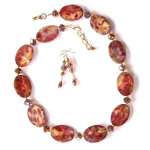 Pondicherry: Beaded Necklace with Leopard Print