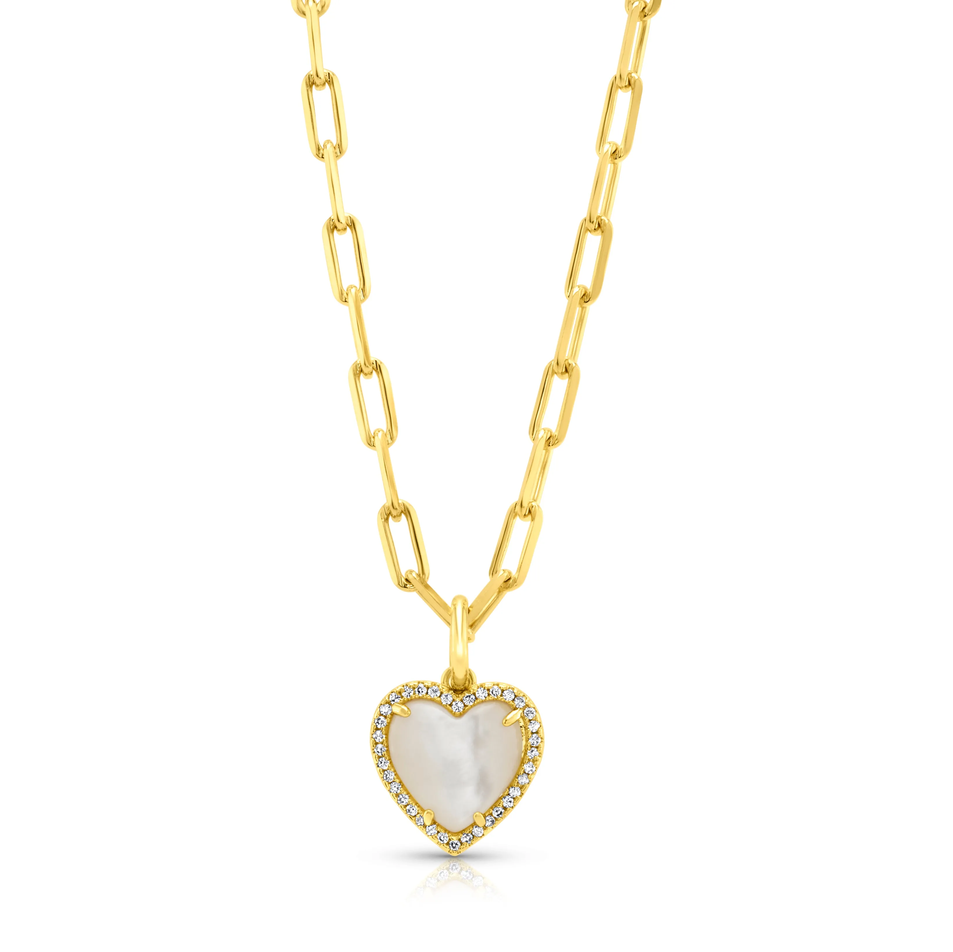 PRECIOUS GEM HEART CHAIN NECKLACE, GOLD