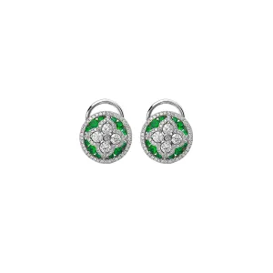 Precious Quatrefoil Round Stud Earring