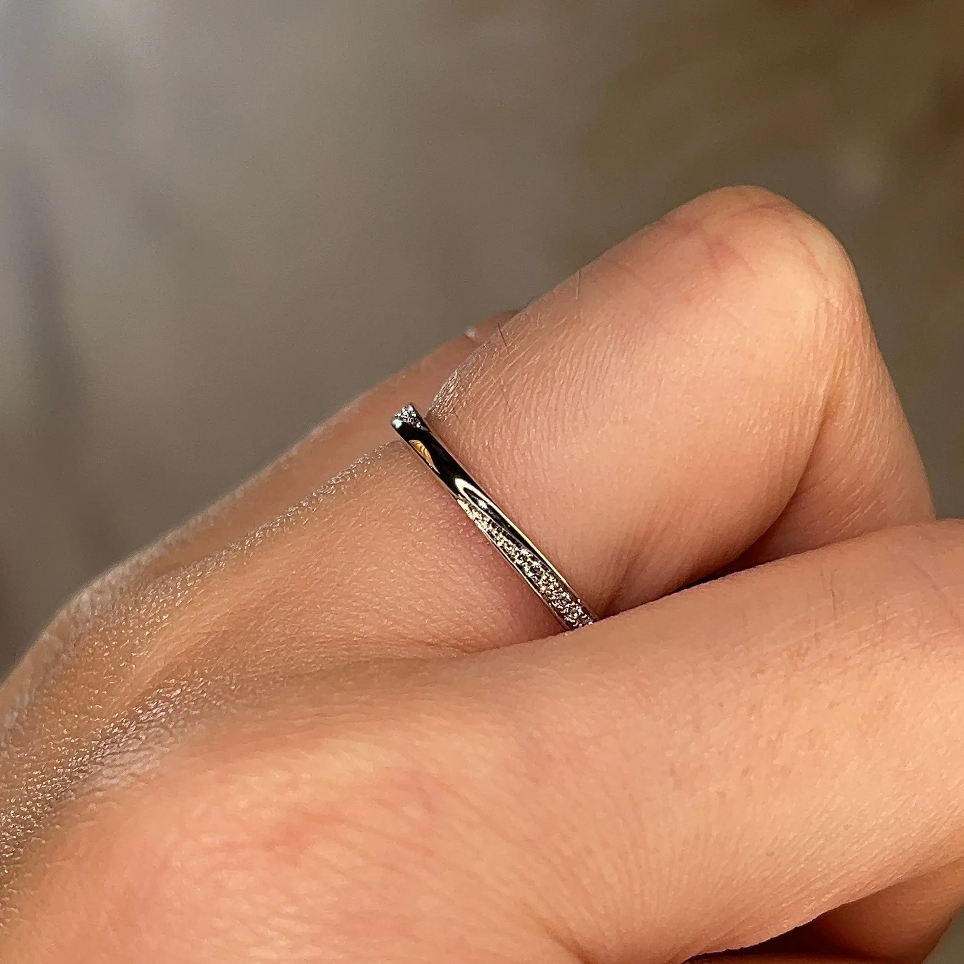 "Anna" Minimal Subtle Slash 0.05ct Diamond Eternity Ring ET65